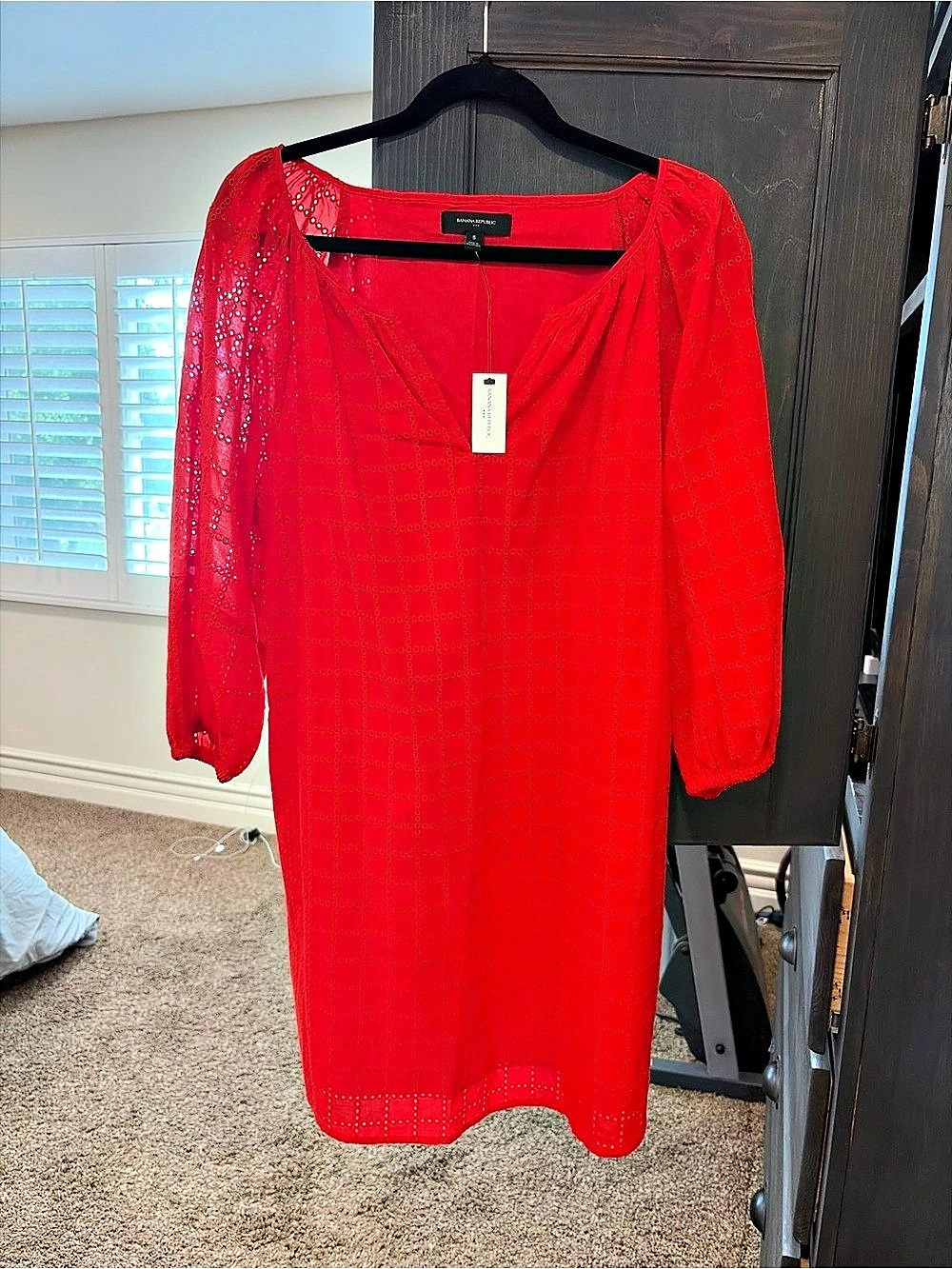 NWT Banana Republic Eyelet Puff-Sleeve Mini Dress